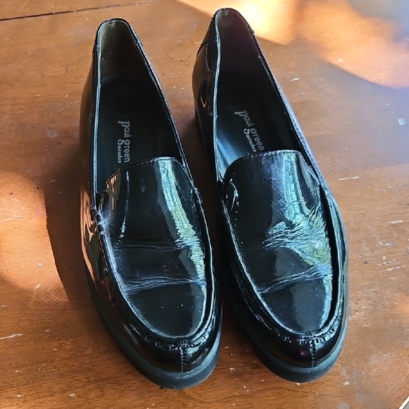 Mens 6.5 Paul Green Black Patent Loafers - Picture 1 of 9